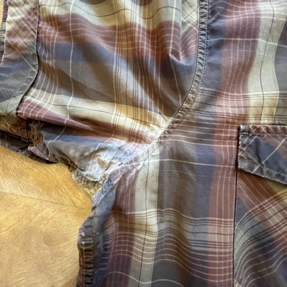 Banana Republic Brown and Tan Checkered Casual Shirt